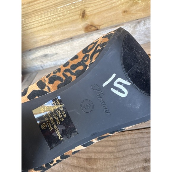 Forever Cheetah Print Womens High Heels Size 8 - Picture 8 of 12